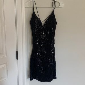 Black Sequin Mini Dress WORN ONCE
